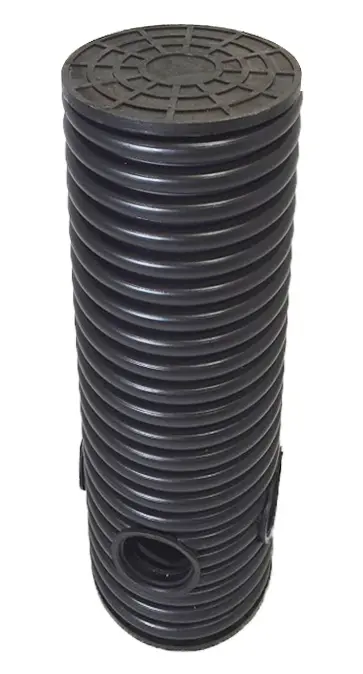 Дренажный колодец d315 h5000 с черной крышкой (отводы 110 мм)