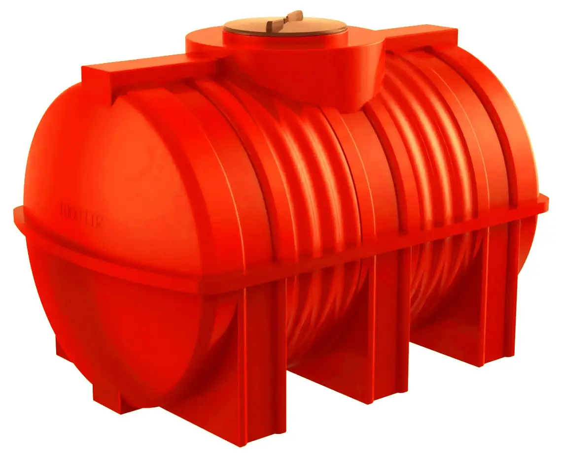 Пластиковая емкость горизонтальная G-1000 (Красный)