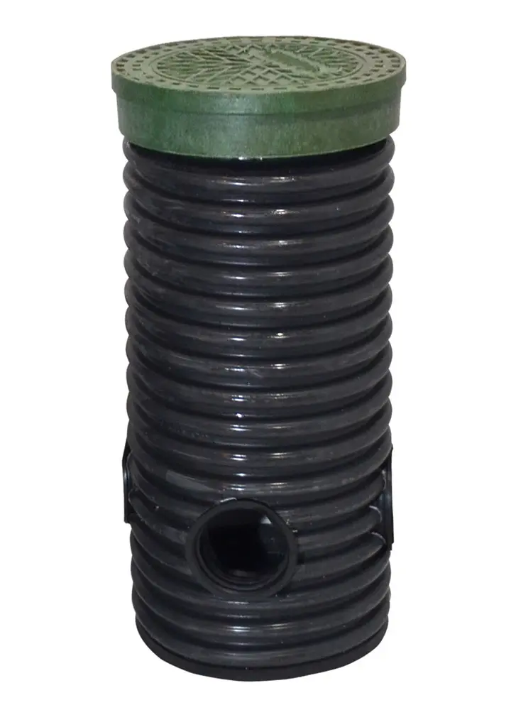 Дренажный колодец d340 h1000 с зеленой крышкой (отводы 160 мм)
