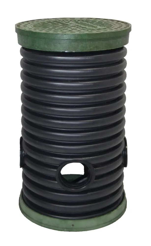 Дренажный колодец d460 h1500 с зеленой крышкой (отводы 110 мм)