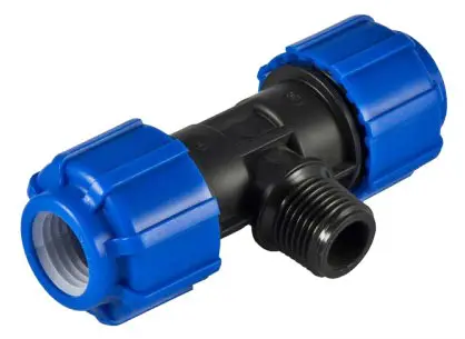 Тройник компрессионный  d40х1" НР