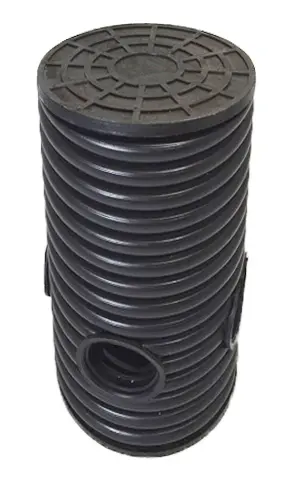 Дренажный колодец d315 h1500 с черной крышкой (отводы 160 мм)