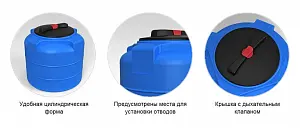 Пластиковая емкость ЭкоПром T 300 (Синий) 2
