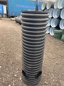 Дренажный колодец d315 h1000 с черной крышкой (отводы 110 мм) 12