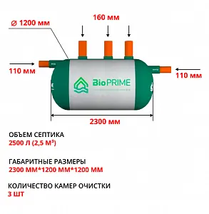 Септик Bioprime Trio 2,5 1