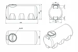 Пластиковая емкость ЭкоПром H 500 (Синий) 1