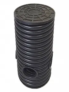 Дренажный колодец d315 h2000 с черной крышкой (отводы 200 мм) 0