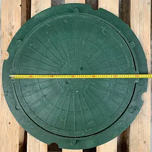 Люк садовый (до 1,5т.) зеленый, полимерно-песчаный 9