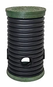 Дренажный колодец d460 h1500 с зеленой крышкой (отводы 160 мм) 0