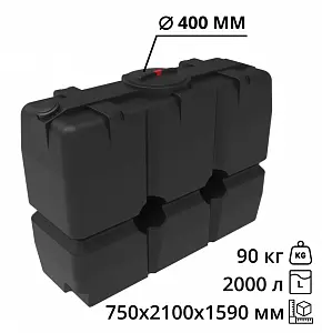Пластиковая емкость ЭкоПром SK 2000 (Черный) 3
