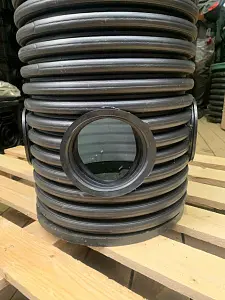 Дренажный колодец d315 h1000 с черной крышкой (отводы 110 мм) 5