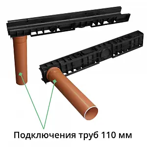 Комплект: Лоток Европартнер 80 мм с пластиковыми решетками черными "Ромбы" 1 метр 5