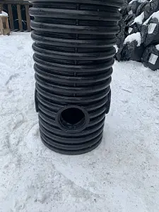 Дренажный колодец d340 h1000 с зеленой крышкой (отводы 110 мм) 8