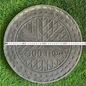 Люк d340 черный, полимерно-песчаный 6