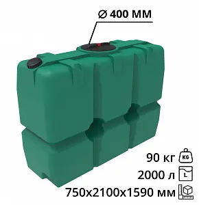 Пластиковая емкость ЭкоПром SK 2000 (Зеленый) 2