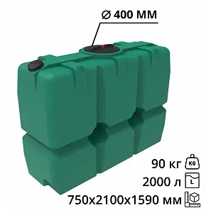 Пластиковая емкость ЭкоПром SK 2000 (Зеленый) 3