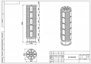 Пластиковый колодец связи КН-780/3000 с крышкой D780 мм 2