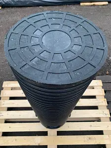 Дренажный колодец d315 h1000 с черной крышкой (отводы 110 мм) 2