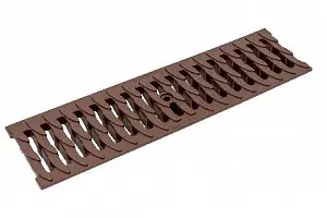 Комплект: Лоток Европартнер 100 мм с пластиковыми решетками коричневыми Ромбы 1 метр 2