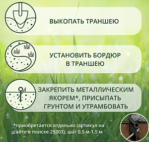 Бордюр Standartpark Kanta SP Б-1000.10.02-ПП пластиковый черный 82552-Ч 2