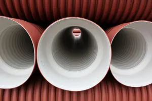 Труба гофрированная SN6 250/218 6м, с раструбом (рыжая) 3