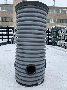 Дренажный колодец d460 h1000 с зеленой крышкой (отводы 110 мм) 6