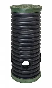 Дренажный колодец d400 h2500 с черной крышкой (отводы 160 мм) 0