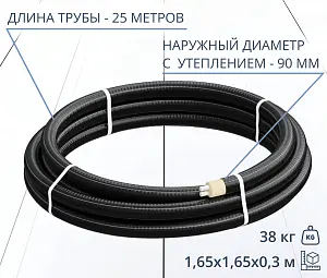 Труба ТВЭЛ-ЭКОПЭКС-2, PE-RT II, 6 бар 2х25х2,3/90 мм (бухта 25 м) 1