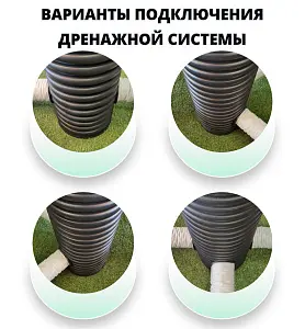 К-т для дрен.колодца: труба 340 h=500мм/крышка черн.-1шт/адаптер d110=2шт 6