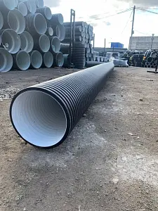 Труба гофрированная sn8 315/271 6м без раструба 2