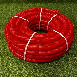 Труба гофрированная ПНД для металлопластиковых труб d50 красная (30 м)