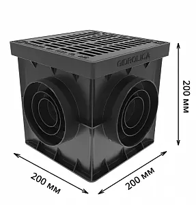 Комплект: Дождеприемник Gidrolica Point ДП-20.20 с пластиковой решеткой, перегородками и корзиной 1