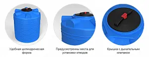 Пластиковая емкость ЭкоПром T 750 (Синий) 3