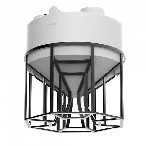 Пластиковая конусная емкость KV 3000 в обрешетке 3