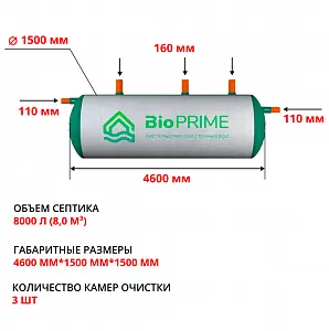 Септик Bioprime Trio 8,0