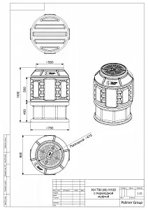 Пластиковый колодец связи КН-780/1100 М с крышкой D560 мм 2