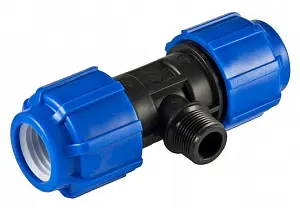 Тройник компрессионный  d25х1/2" НР 1