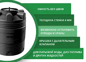 Вертикальная накопительная емкость V-300 (Черный) 3