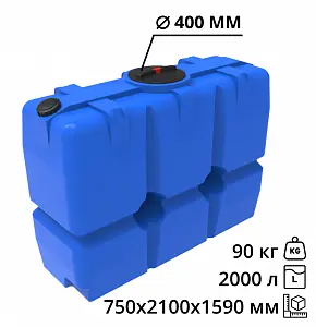 Пластиковая емкость ЭкоПром SK 2000 (Синий) 3