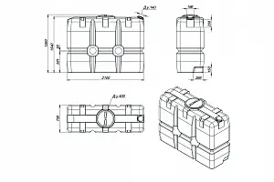 Пластиковая емкость ЭкоПром SK 2000 (Красный) 5