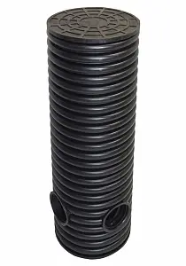Дренажный колодец d695 h6000 с черной ПДТ крышкой (отводы 160 мм) 0