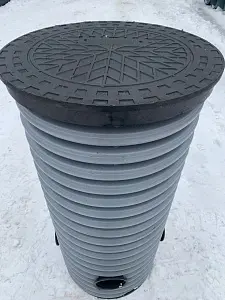 Дренажный колодец d460 h1000 с зеленой крышкой (отводы 110 мм) 7