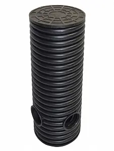 Дренажный колодец d695 h5000 с черной ПДТ крышкой (отводы 160 мм) 0