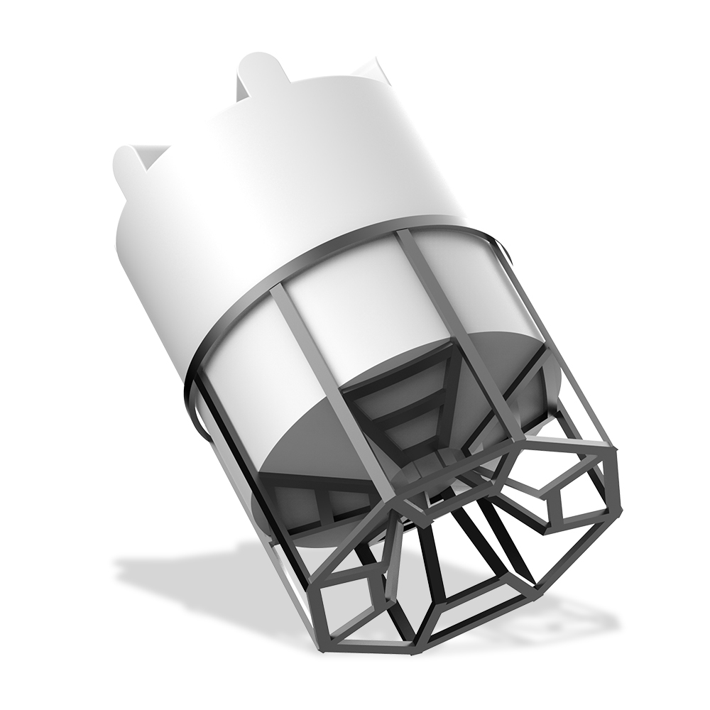 Пластиковая конусная емкость KV 3000 в обрешетке 4