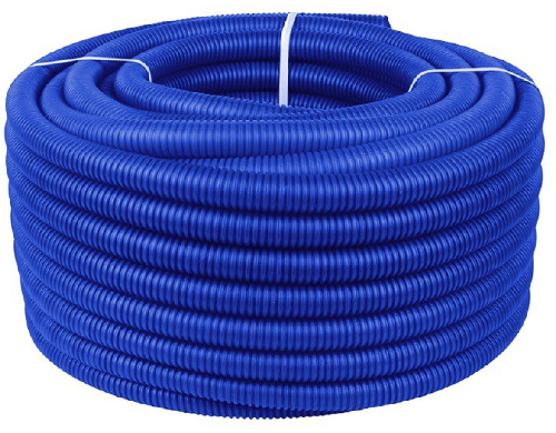 Труба гофрированная ПНД для металлопластиковых труб d40 синяя (30 м) 0