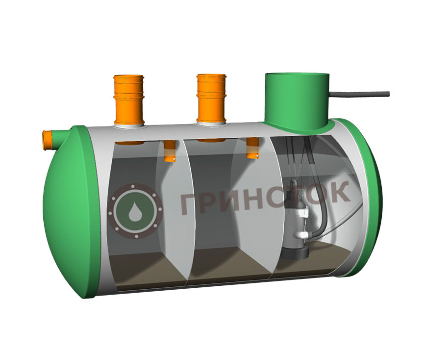 Септик стеклопластиковый Гринсток 4,0 PR (с дренажным насосом 315 мм) 4