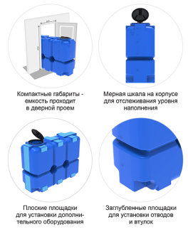 Пластиковая прямоугольная емкость ST-2000 (белый) 6