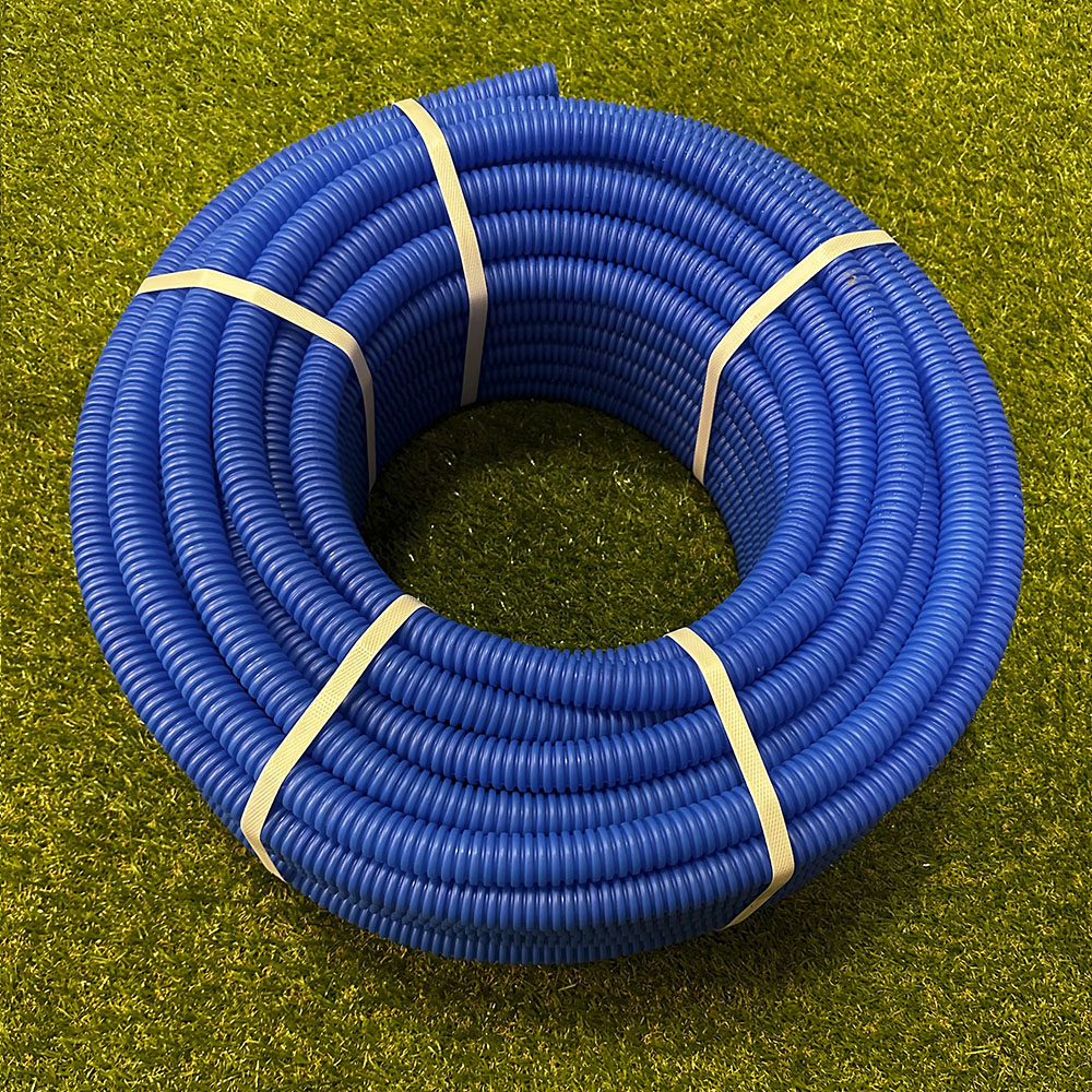 Труба гофрированная ПНД для металлопластиковых труб d32 синяя (50 м) 2