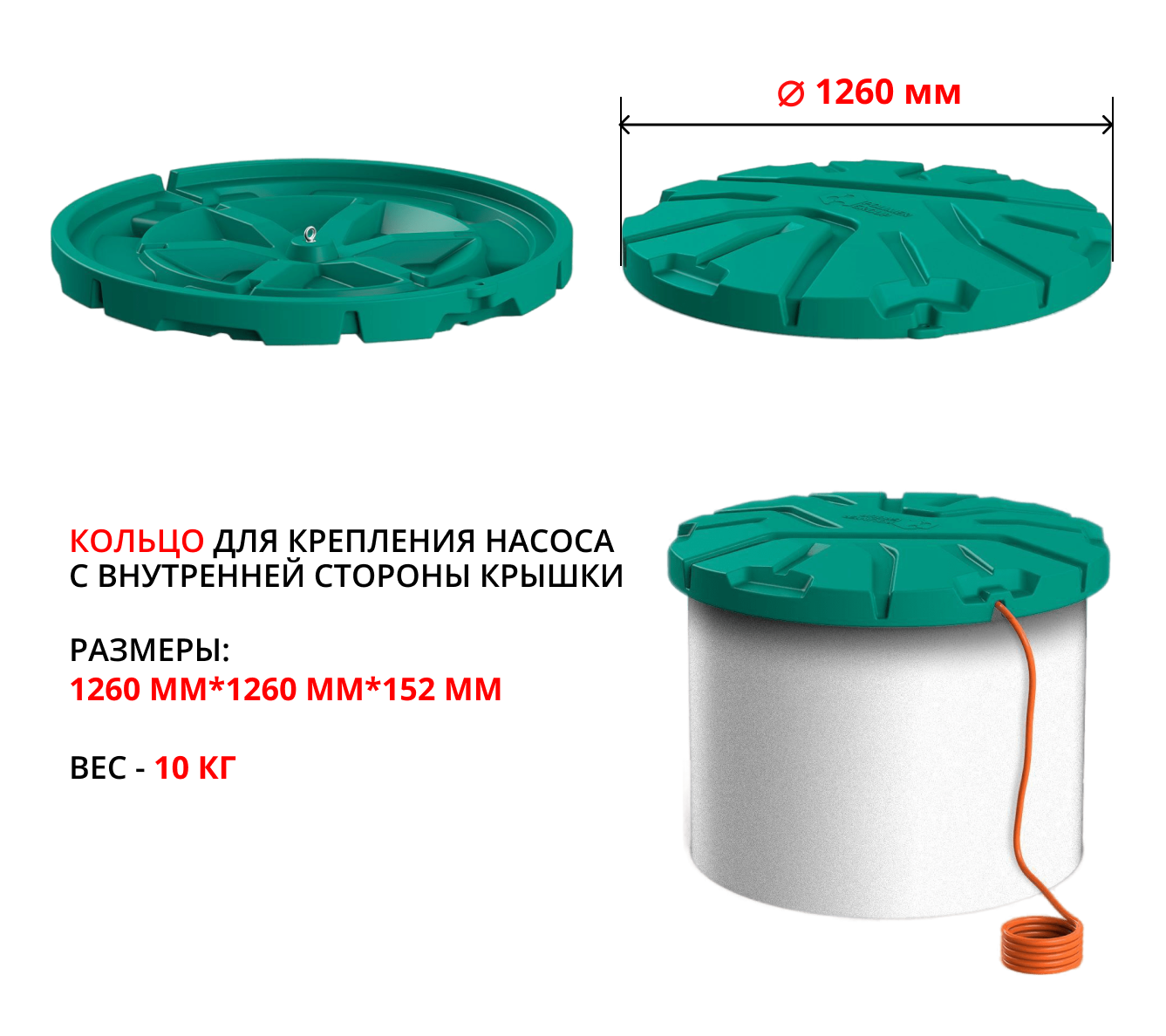 Крышка колодца Роса-2 (зеленый) 1