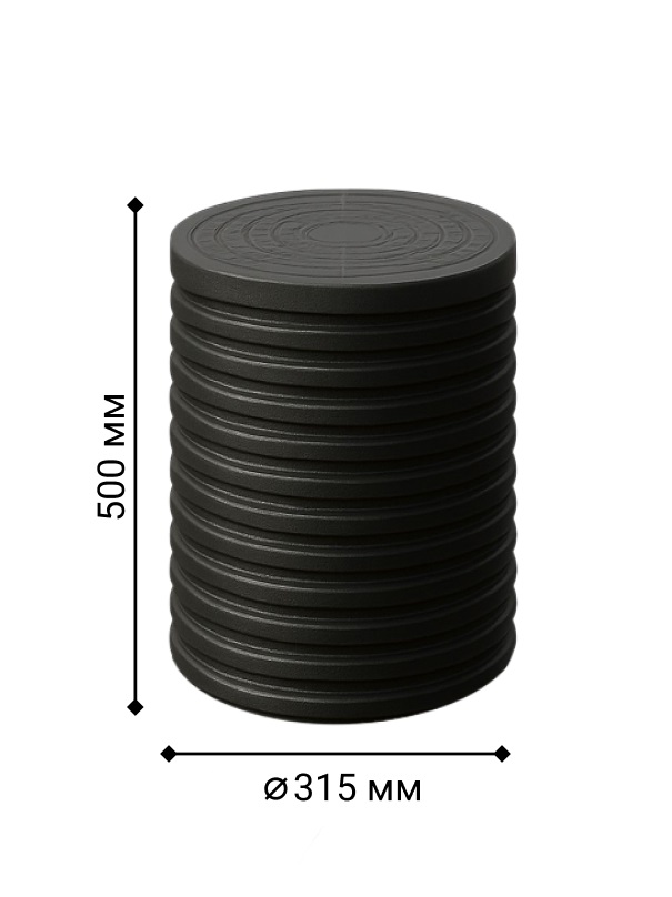 Колодец d315 h 500 с герметичным дном и крышкой 0